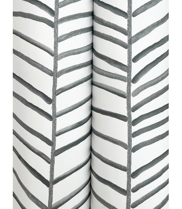 MT5673 - Cascade Palm Chevron Onyx Wallpaper-Montecito by York