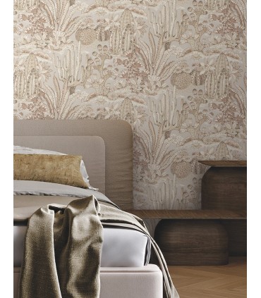 MT5632 - Lotus Land Cacti Baked Clay Wallpaper-Montecito by York