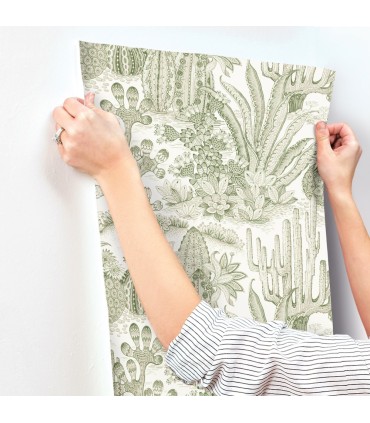 MT5631 - Lotus Land Cacti Palm Wallpaper-Montecito by York