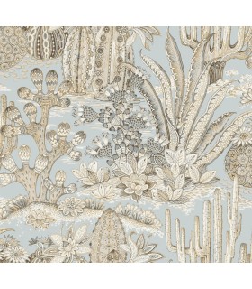 MT5634 - Lotus Land Cacti Sky Blue Wallpaper-Montecito by York