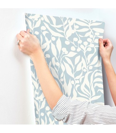 MT5612 - Olive Mill Sky Blue Wallpaper-Montecito by York