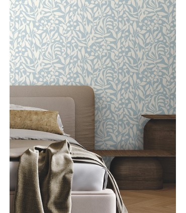 MT5612 - Olive Mill Sky Blue Wallpaper-Montecito by York