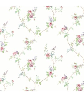 CI38227 - In Register White Wedding Trail Wallpaper-Classic Impressions
