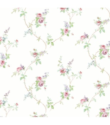 CI38227 - In Register White Wedding Trail Wallpaper-Classic Impressions