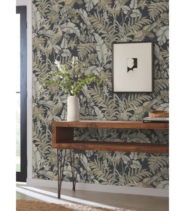 AB3104 - Heronwood Black Wallpaper-Antonina Vella Artifacts