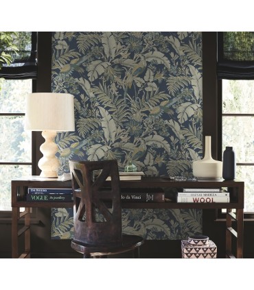 AB3103 - Heronwood Navy Wallpaper-Antonina Vella Artifacts