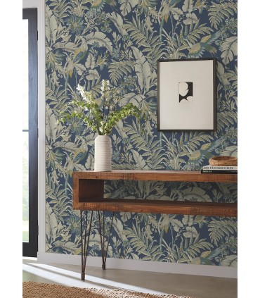 AB3103 - Heronwood Navy Wallpaper-Antonina Vella Artifacts