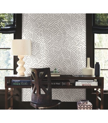 AB3081 - Sirih Black Wallpaper-Antonina Vella Artifacts