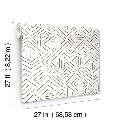 AB3081 - Sirih Black Wallpaper-Antonina Vella Artifacts