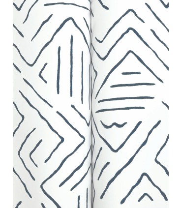 AB3083 - Sirih Navy Wallpaper-Antonina Vella Artifacts