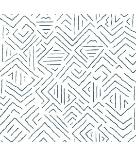 AB3083 - Sirih Navy Wallpaper-Antonina Vella Artifacts