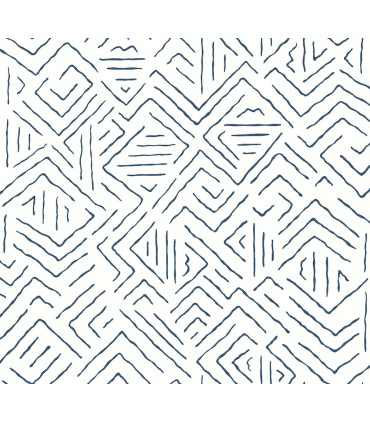 AB3083 - Sirih Navy Wallpaper-Antonina Vella Artifacts