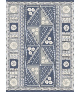 AB3058M - Tapa Indigo Wall Mural-Antonina Vella Artifacts