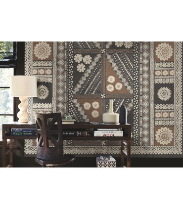 AB3057M - Tapa Sienna Wall Mural-Antonina Vella Artifacts