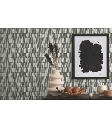 AB3042 - Thatched Black Grasscloth Wallpaper-Antonina Vella Artifacts