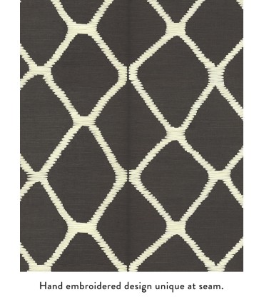 AB3121 - Tonga Black & White Embroidered Wallpaper -Antonina Vella Artifacts