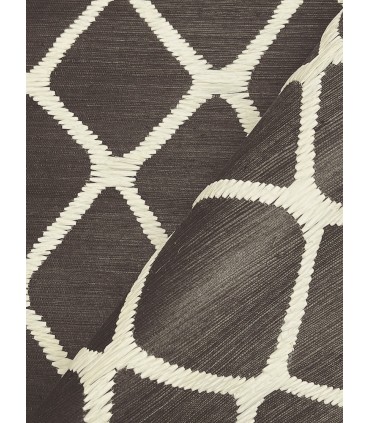 AB3121 - Tonga Black & White Embroidered Wallpaper -Antonina Vella Artifacts
