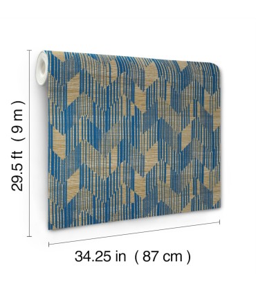 MI10527 - Birch Blue Woven Grasscloth Wallpaperr-Missoni 5 by York