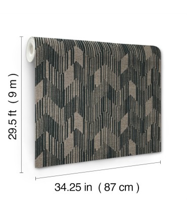 MI10528 - Birch Charcoal Woven Grasscloth Wallpaperr-Missoni 5 by York