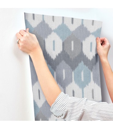 4147-27407 - Abilene Denim Ikat Wallpaper-Haberdashery by A Street
