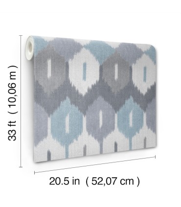 4147-27407 - Abilene Denim Ikat Wallpaper-Haberdashery by A Street