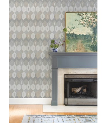 4147-27409 - Abilene Neutral Ikat Wallpaper-Haberdashery by A Street