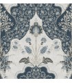 4147-27392 - Auden Dark Blue Floral Grandeur Wallpaper-Haberdashery by A Street