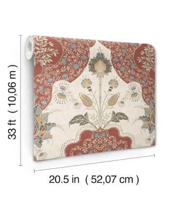 4147-27390 - Auden Ruby Floral Grandeur Wallpaper-Haberdashery by A Street