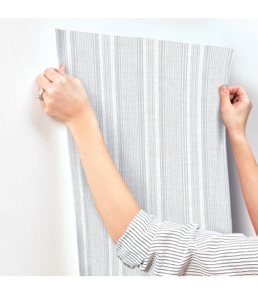 4147-27393 - Ayanna Blue Striped Wallpaper-Haberdashery by A Street