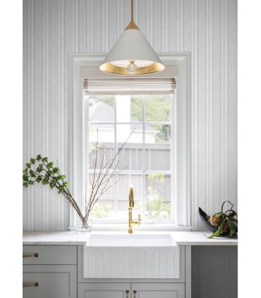 4147-27393 - Ayanna Blue Striped Wallpaper-Haberdashery by A Street