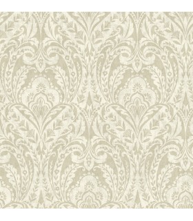 4147-27382 - Berkshire Beige Damask Wallpaper-Haberdashery by A Street