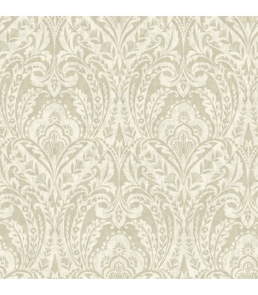 4147-27382 - Berkshire Beige Damask Wallpaper-Haberdashery by A Street