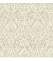 4147-27382 - Berkshire Beige Damask Wallpaper-Haberdashery by A Street