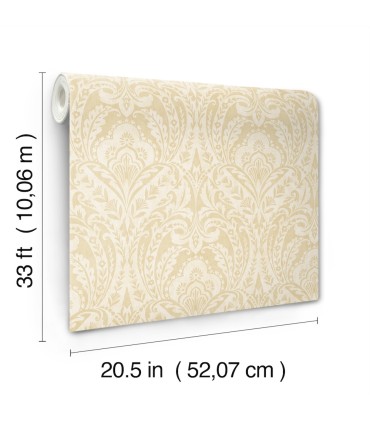 4147-27383 - Berkshire Butter Damask Wallpaper-Haberdashery by A Street