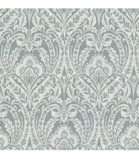 4147-27380 - Berkshire Denim Damask Wallpaper-Haberdashery by A Street