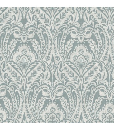 4147-27380 - Berkshire Denim Damask Wallpaper-Haberdashery by A Street