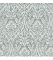 4147-27380 - Berkshire Denim Damask Wallpaper-Haberdashery by A Street
