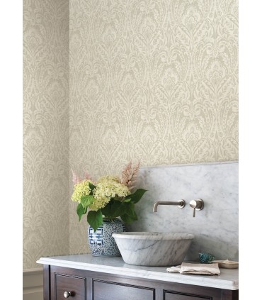 4147-27382 - Berkshire Beige Damask Wallpaper-Haberdashery by A Street