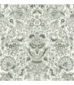 4147-27375 - Blanche Dark Green Floral Damask Wallpaper-Haberdashery by A Street