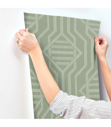 4147-27401 - Essex Dark Green Geometric Wallpaper Wallpaper-Haberdashery by A Street