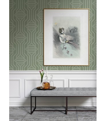 4147-27401 - Essex Dark Green Geometric Wallpaper Wallpaper-Haberdashery by A Street
