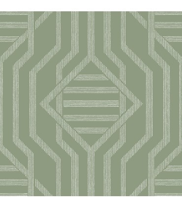 4147-27401 - Essex Dark Green Geometric Wallpaper Wallpaper-Haberdashery by A Street