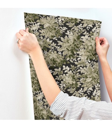 4147-80005 - Greenwood Black Deciduous Wallpaper-Haberdashery by A Street