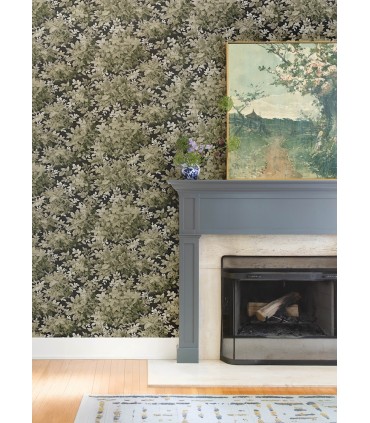 4147-80005 - Greenwood Black Deciduous Wallpaper-Haberdashery by A Street