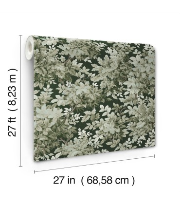 4147-80004 - Greenwood Dark Green Deciduous Wallpaper-Haberdashery by A Street