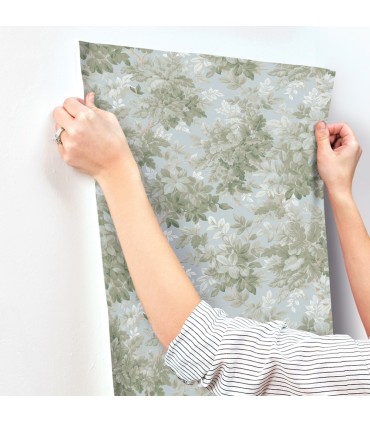 4147-80007 - Greenwood Light Blue Deciduous Wallpaper-Haberdashery by A Street