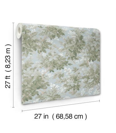 4147-80007 - Greenwood Light Blue Deciduous Wallpaper-Haberdashery by A Street