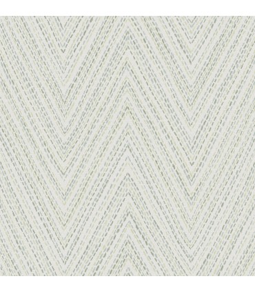 4147-27370 - Lainey Green Stitched Chevron Wallpaper-Haberdashery by A Street