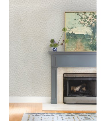 4147-27369 - Lainey Neutral Stitched Chevron Wallpaper-Haberdashery by A Street