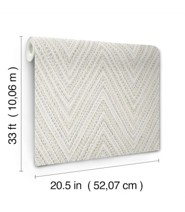 4147-27369 - Lainey Neutral Stitched Chevron Wallpaper-Haberdashery by A Street
